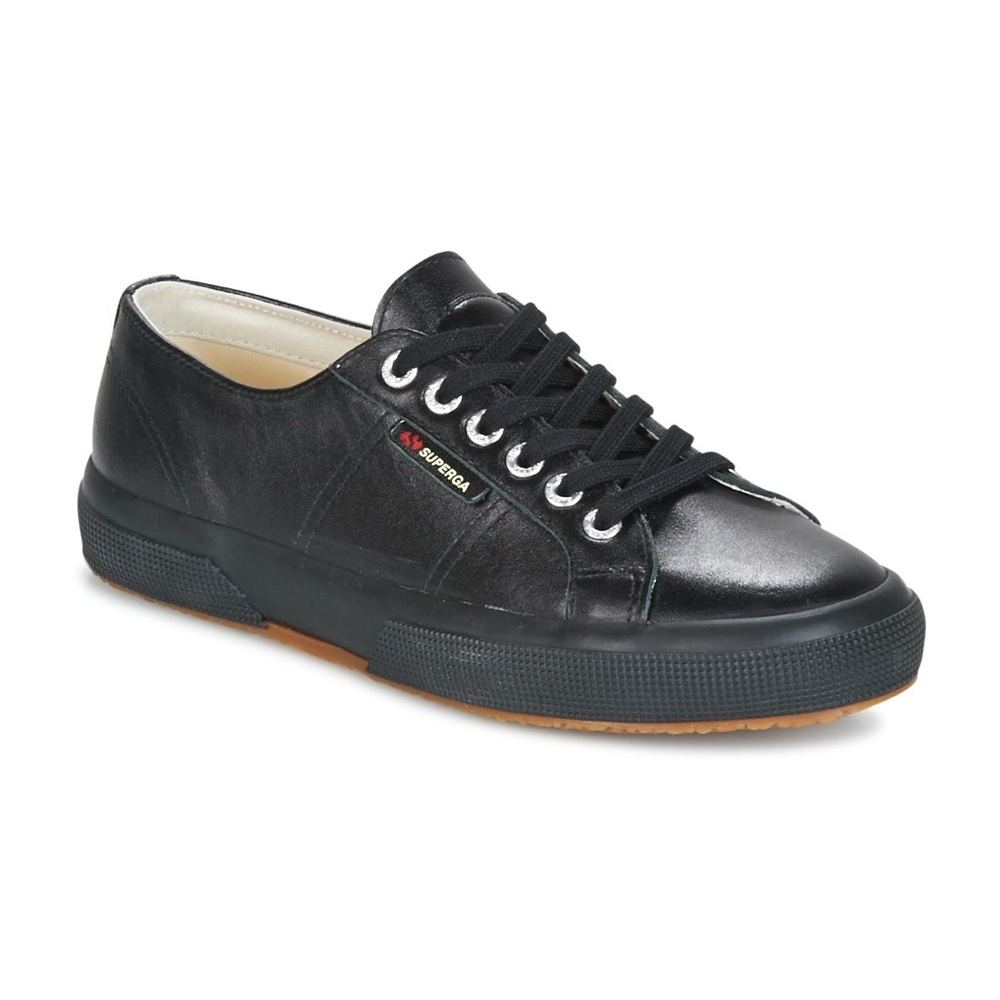 Superga Leather Sneakers – US 10 – Black – Minimalist Style